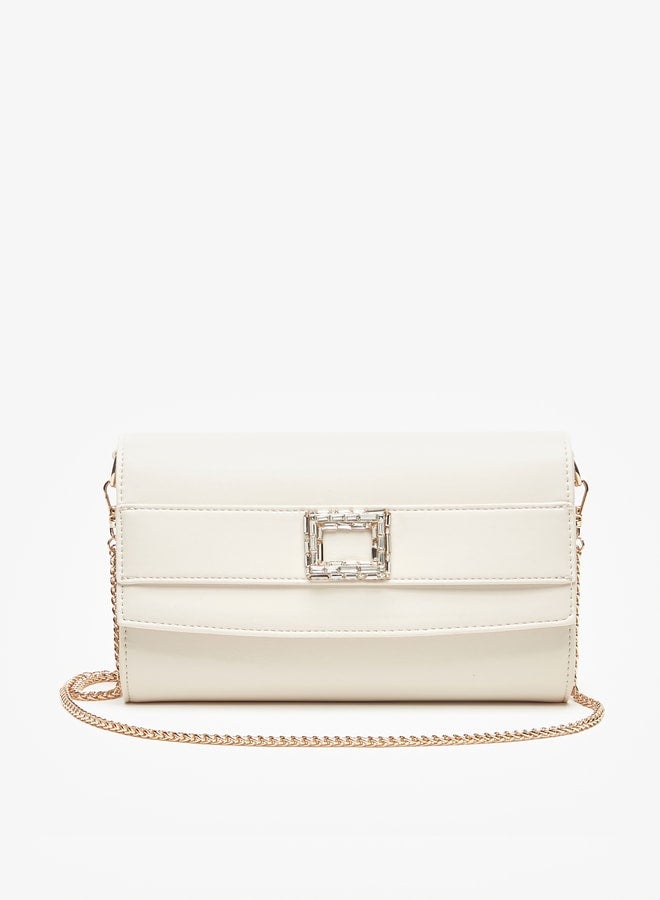 Women's Embellished Clutch with Chain Strap