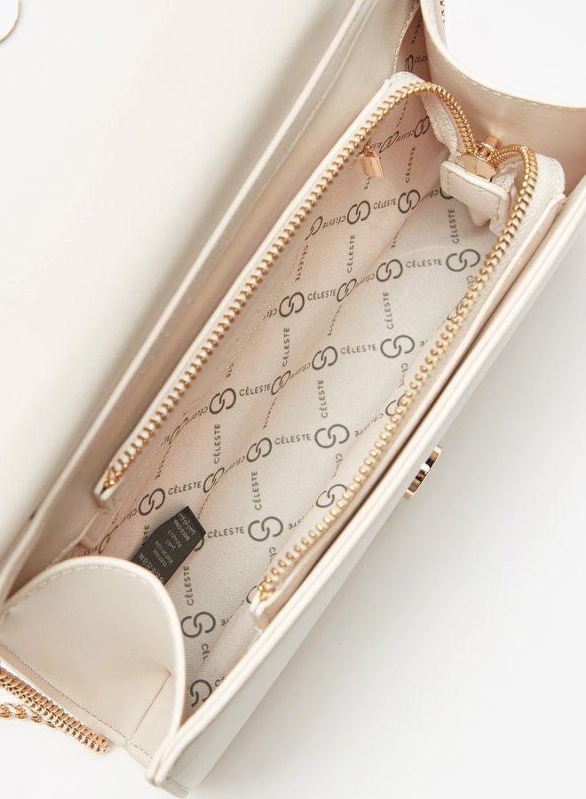 Women's Embellished Clutch with Chain Strap