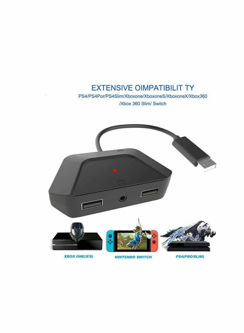 KASTWAVE Keyboard and Mouse Adapter with 3.5mm Audio Jack Compatible with for Nintendo Switch, for Xbox One, for PS4, for PS3. Perfect for Games Like for FPS, for TPS, for RPG and for RTS, etc.