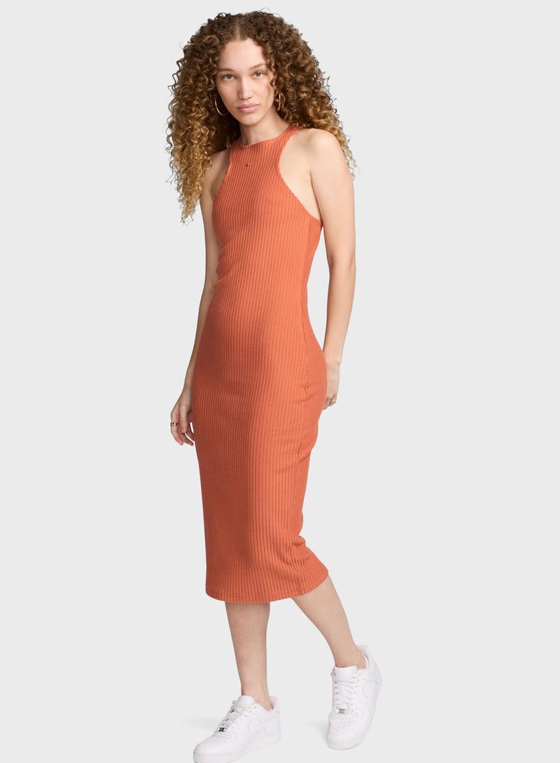 Nsw Essential Ribbed Midi Dress