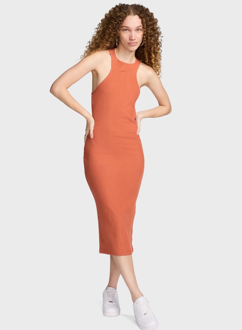 Nsw Essential Ribbed Midi Dress