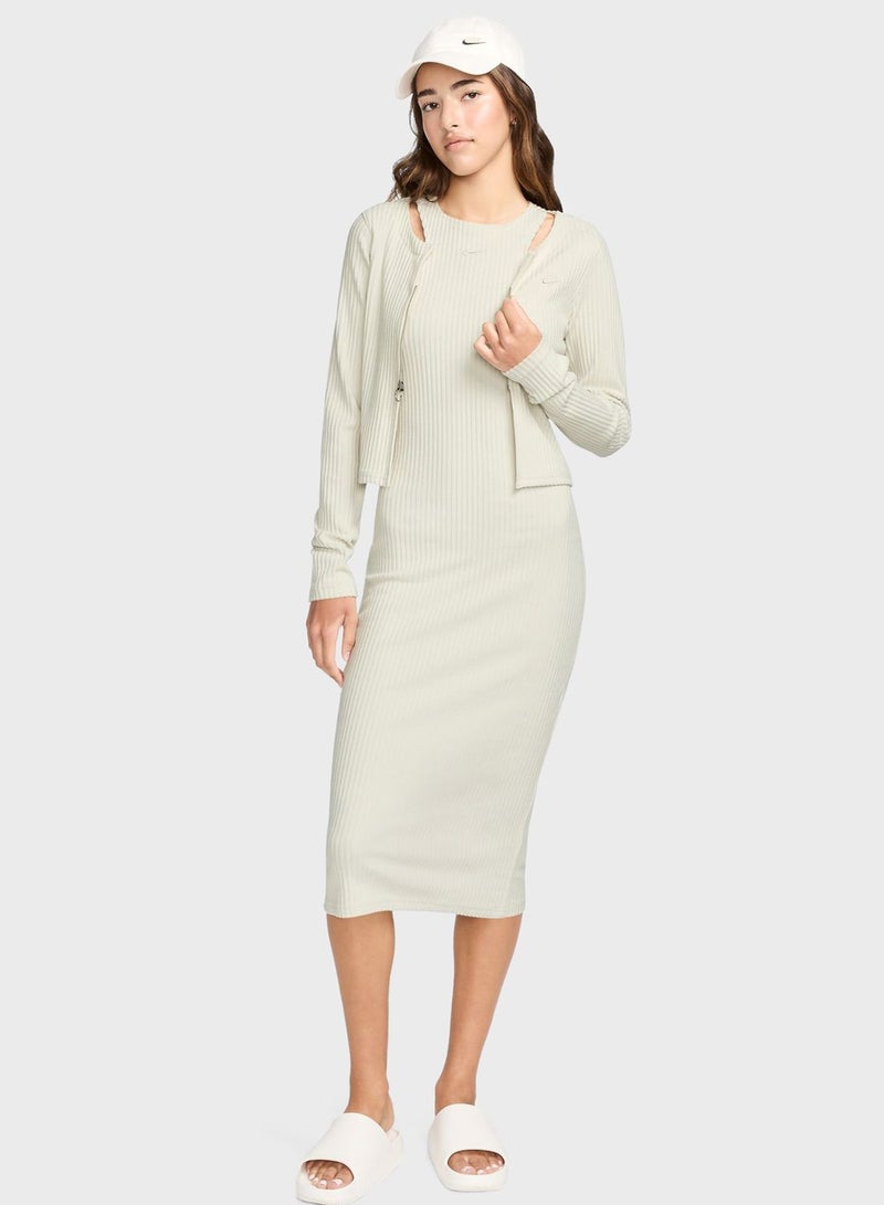 Nsw Essential Ribbed Midi Dress