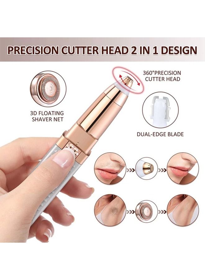 Women's Electric Epilator 2 in 1 USB Charging Hair Remover Bikini Painless Shaver Portable Lady Facial Eye Brow Removal Trimmer