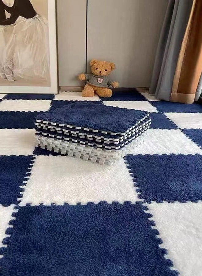 10-Piece Plush Splicing Floor Mat Eva Foam Square Custom Carpet Villus Washable Baby Crawling Carpet Tiles
