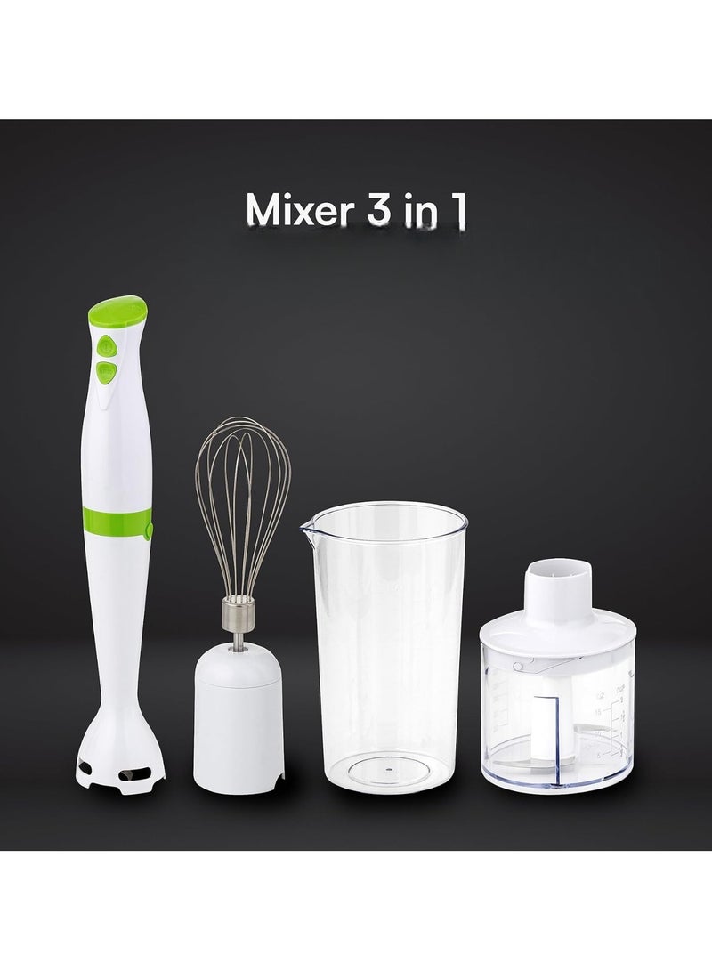 Home 3 in 1 Hand Blender with 2 Speeds, 200 W Hand Blender, Multifunction Blender with Hand Blender, Electric Whisk