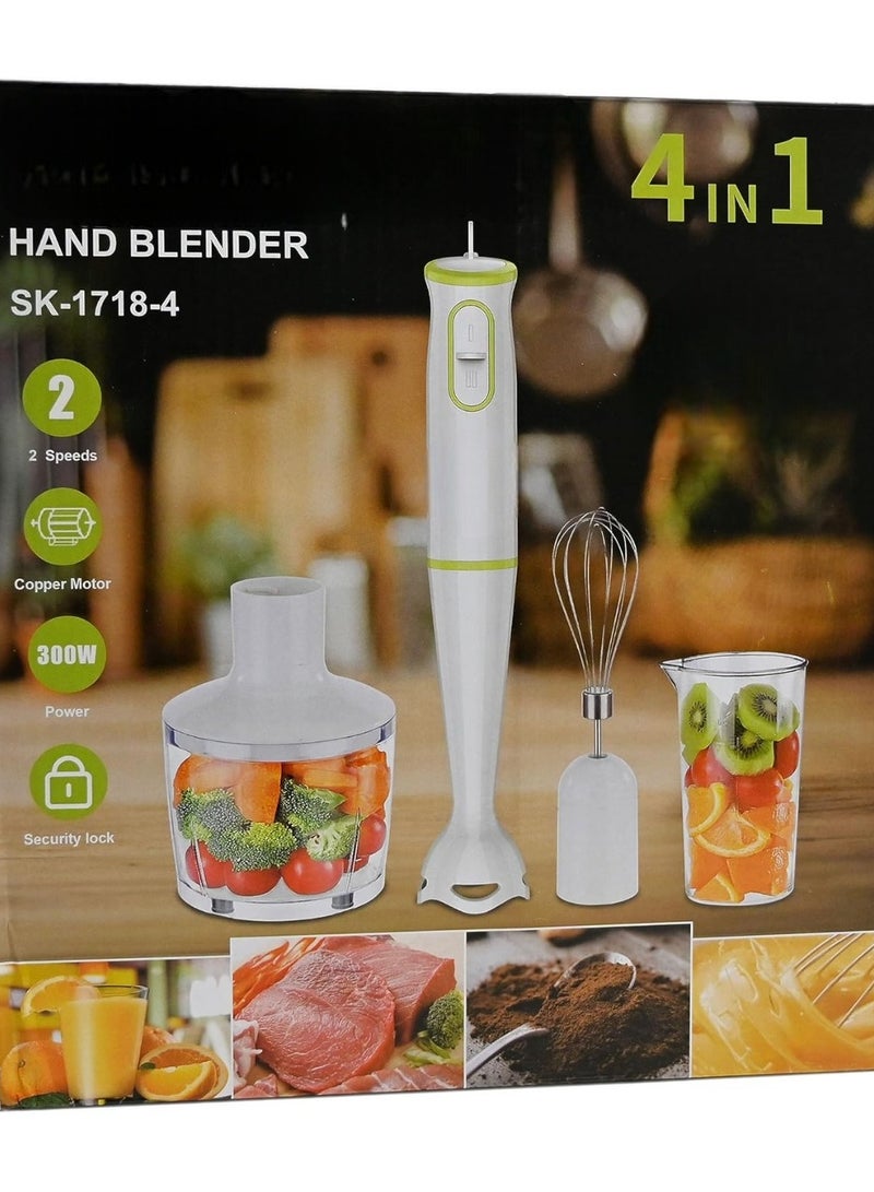 Multi Function 4 in 1 Portable Electric Juicer Electric Hand Stick Blender HandHeld Food Chopper For Home Used Chopper Whisk Dual Speed for Shakes Smoothies Baby Food Soups