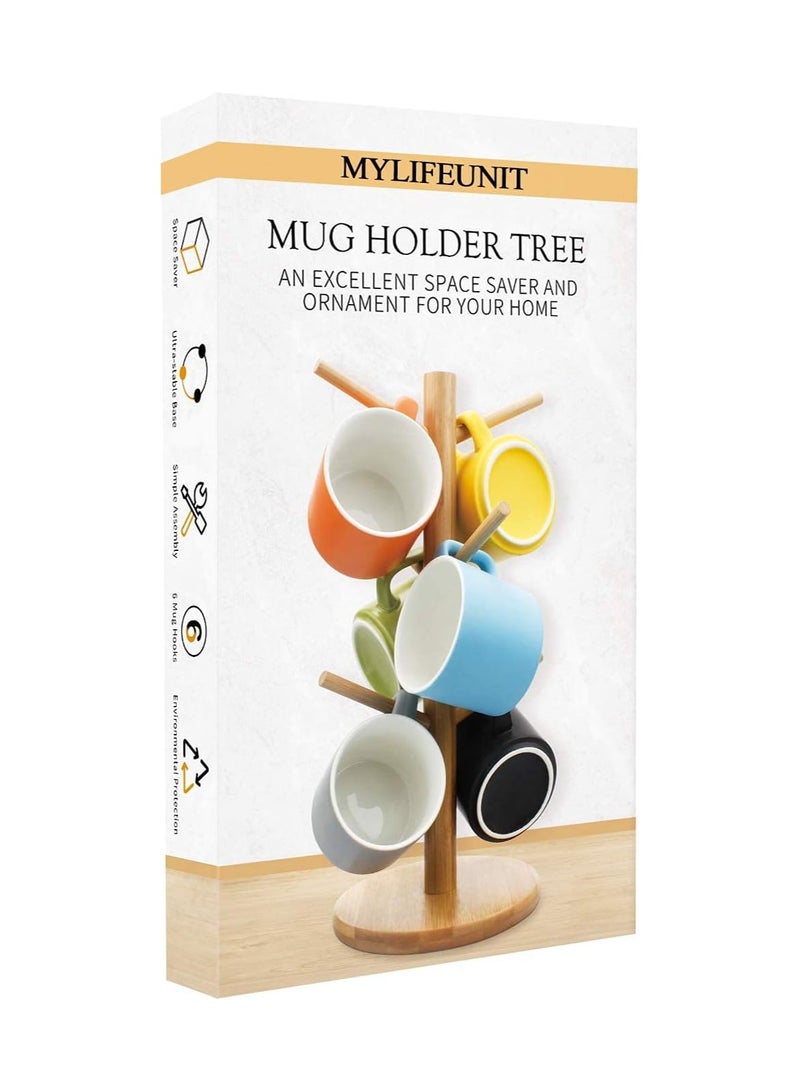 Mug Holder Tree, Coffee Cup Holder with 6 Hooks (Yellow)