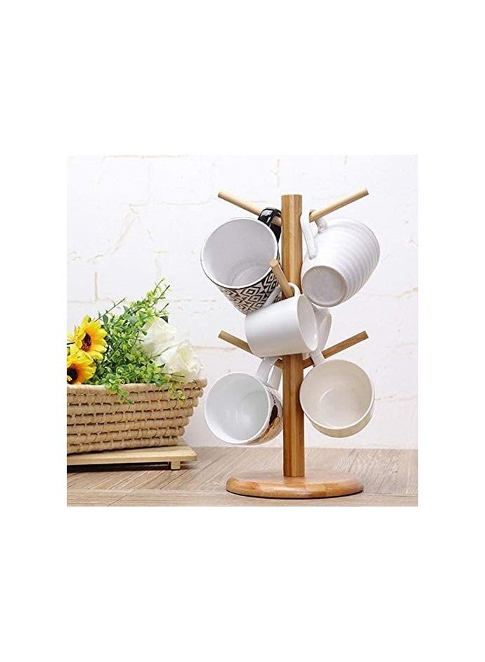 Wooden Mug Cup Tree Holder Stand