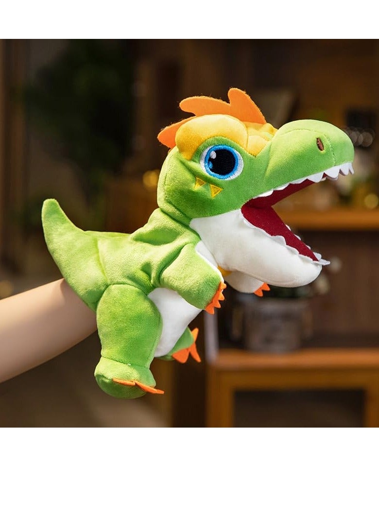Dinosaur Hand Puppet T-Rex Plush Toy for Kids Realistic Dinosaur Hand Puppet Plush Toy Soft and Huggable Role Play Toy for Imagination Games and Storytelling Interesting Role Play Green