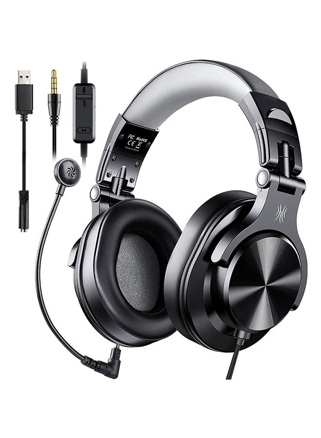 Wired Gaming Headset Gamer USB + 3.5mm Over-Ear Gaming Headphones With Detachable Microphone