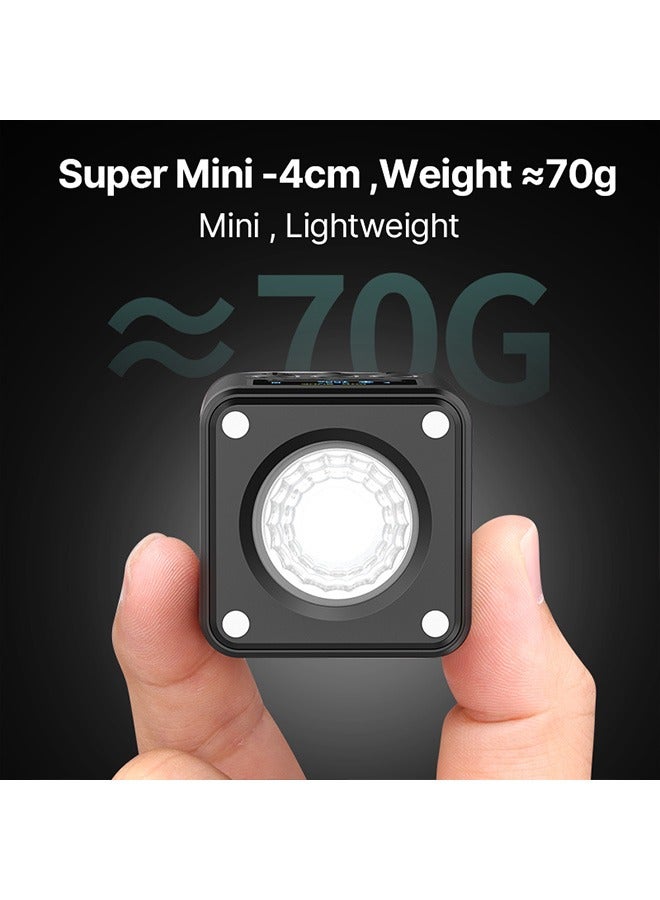 L2 RGB Mini COB Video Camera Light Dimmable 360° Full Color Light with Diffuser Honeycomb Photography for DSLR Camera