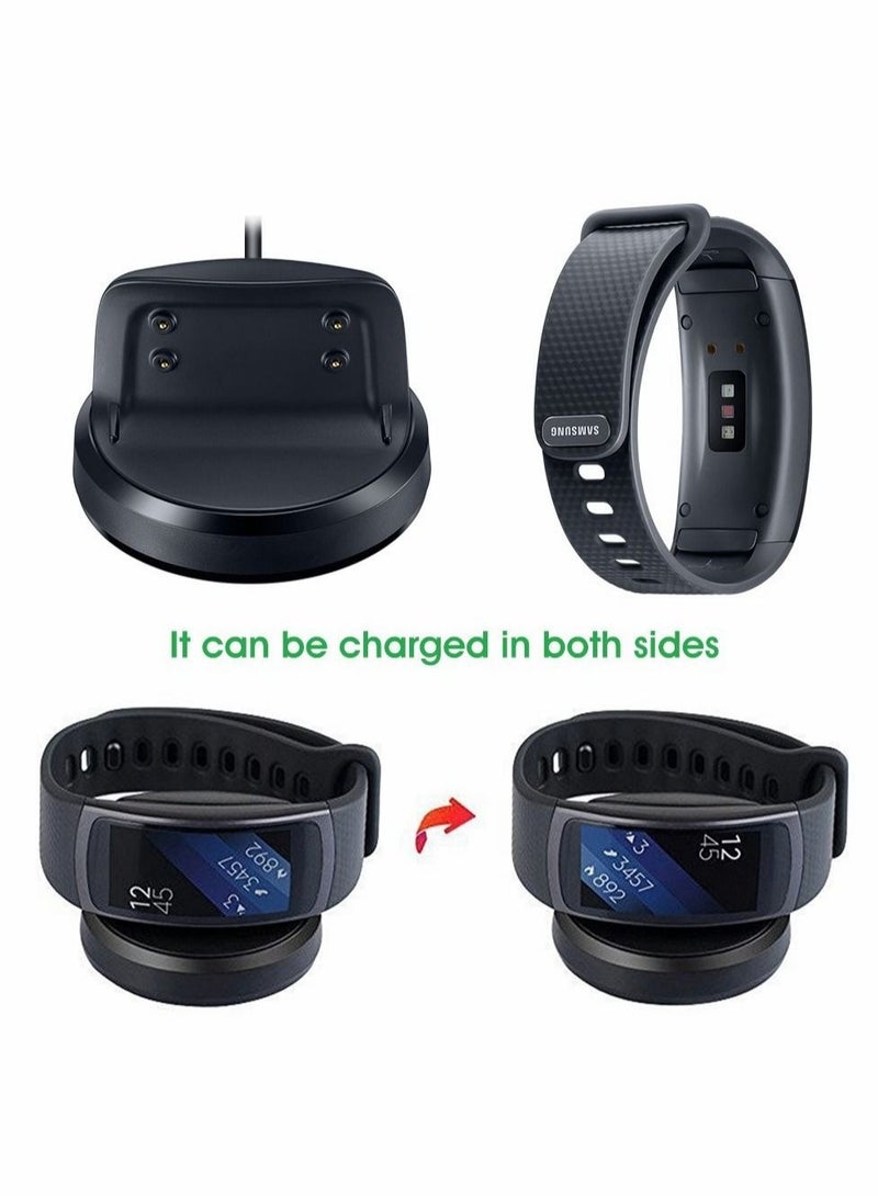 Charger for Gear Fit 2, Replacement USB Charging Dock Cradle Cable Samsung Fit2 Pro SM-R365 SM-R360 (Black)