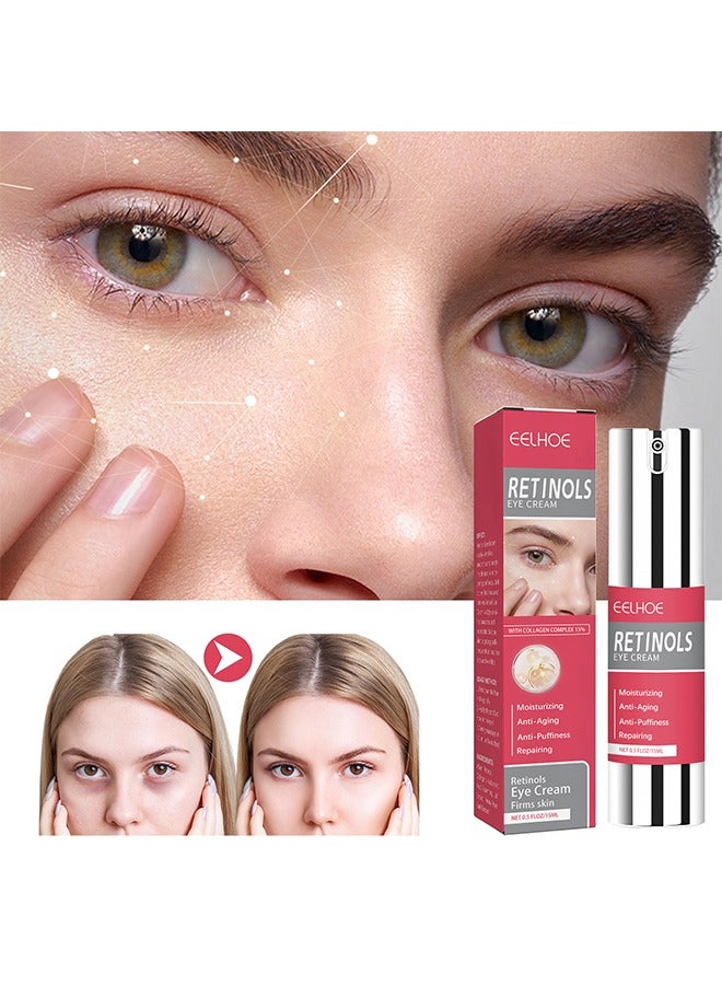 Retinols Eye Cream , Anti Aging Eye Cream with Hyaluronic Acid and Collagen, Under Eye Cream Dark Circles and Puffiness