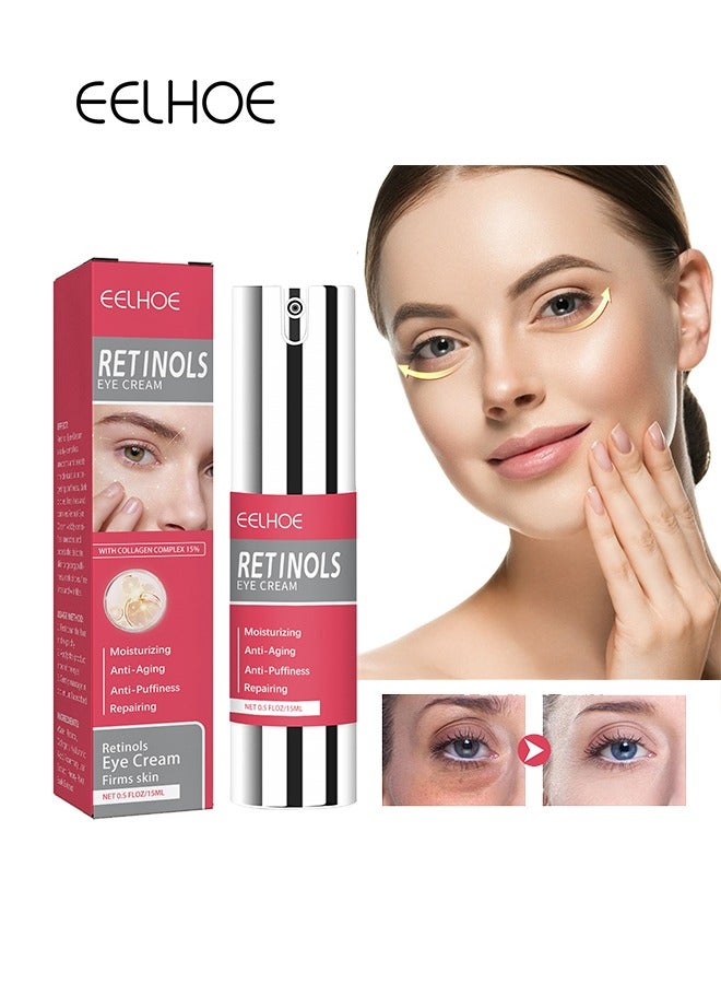 Retinols Eye Cream , Anti Aging Eye Cream with Hyaluronic Acid and Collagen, Under Eye Cream Dark Circles and Puffiness