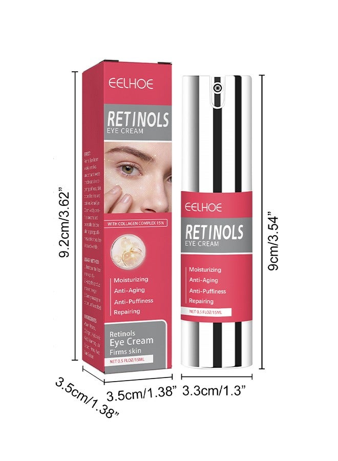 Retinols Eye Cream , Anti Aging Eye Cream with Hyaluronic Acid and Collagen, Under Eye Cream Dark Circles and Puffiness