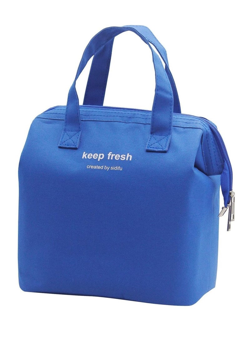 Lunch Bag Bento Bag, Thickened Thermal Insulation Refrigerated Bento Tote Bag, Lunch Box Carrying Bag for Students Ladies Men Picnic Work Outdoor Blue