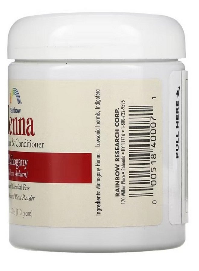 Rainbow Research, Henna, Hair Color & Conditioner, Mahogany (Medium Auburn), 4 oz (113 g)