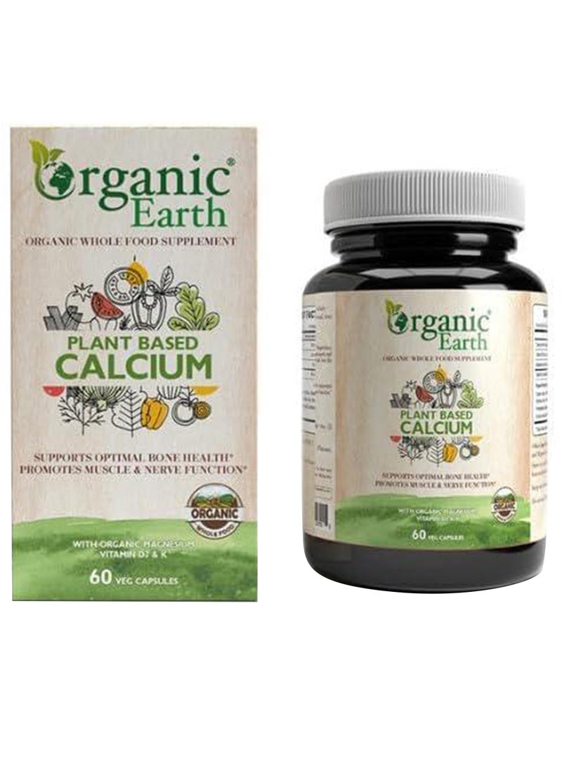Plant Based Calcium with Organic Magnesium Vitamin D3&K 60 Capsules