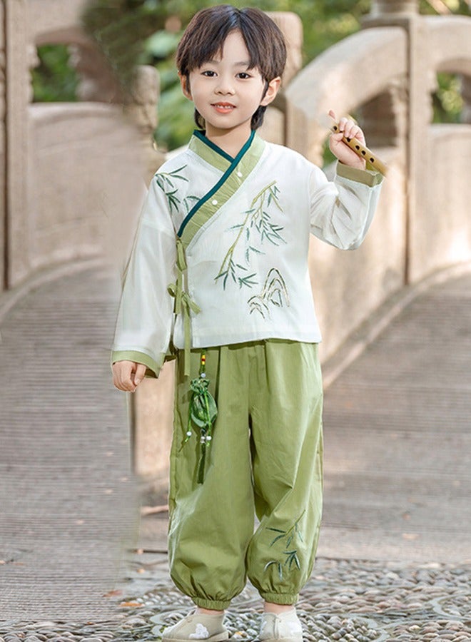 Boys' Hanfu Chinese Style Set Shirt Pants Two-piece Suits Spring And Autumn  New Children's Tang Dynasty Fashion Clothes unisex