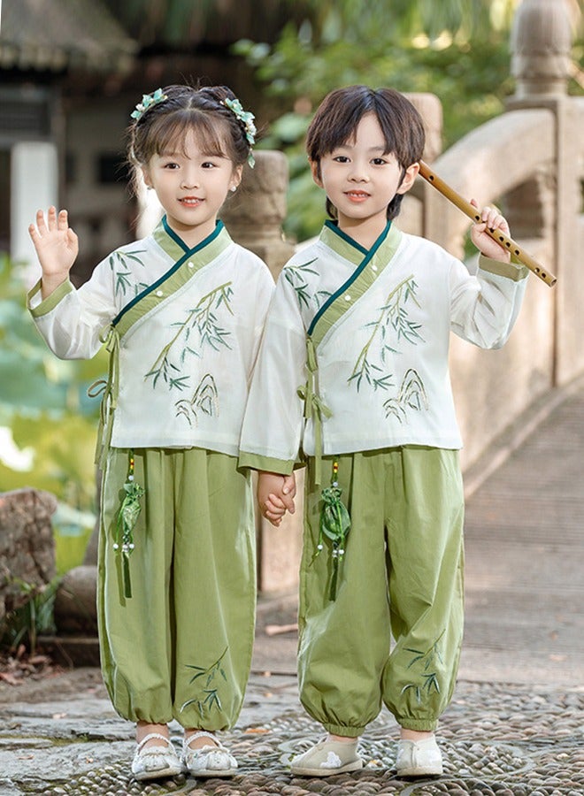 Boys' Hanfu Chinese Style Set Shirt Pants Two-piece Suits Spring And Autumn  New Children's Tang Dynasty Fashion Clothes unisex