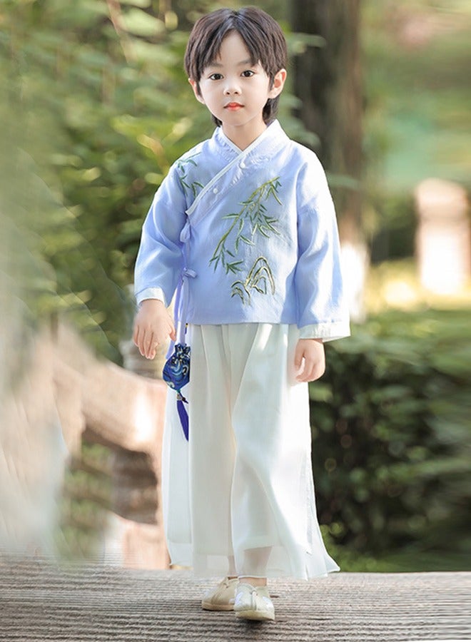 Boys' Hanfu Chinese Style Set Shirt Pants Two-piece Suits Spring And Autumn  New Children's Tang Dynasty Fashion Clothes unisex