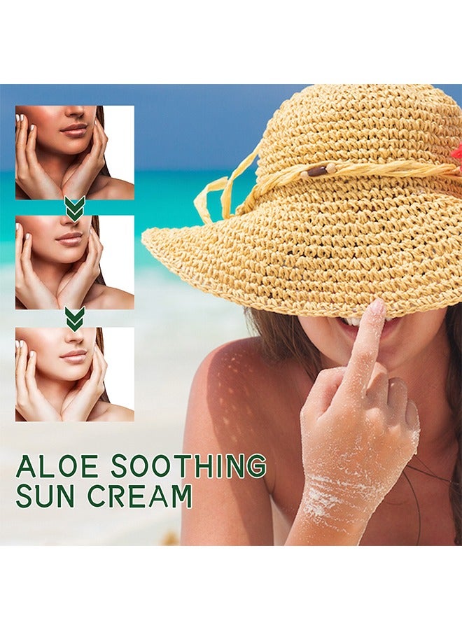 Aloe Soothing Sun Cream SPF50+ PA+++,For Sensitive Skin,Waterproof & Sweatproof Moisturizing Sunscreen  50ml