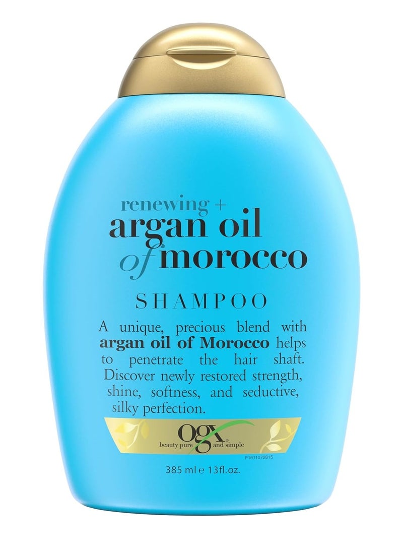 OGX Renewing + Argan Oil of Morocco Hydrating Growth Hair Shampoo to Help Moisturize Soften and Strengthen Hair Paraben Sulfate Free 385 ml