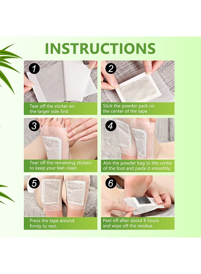 10pcs Foot Pads 2 in 1 Deep Cleaning , Natural Ginger Powder Wormwood Bamboo Foot Patches for Foot Care, Relieve Stress, Relaxation and Remove Impurities, Improve Sleep, Remove Dampness