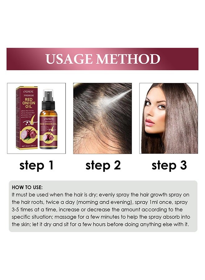 Red onion Oil，Onion Hair Oil Rapid Growth Hair Treatment 7 Day Hair Growth Serum Essence Oil Regrow,  Stop Hair Loss Hair, Thinning Treatment Hair Growth Oil for Women & Men 30ML