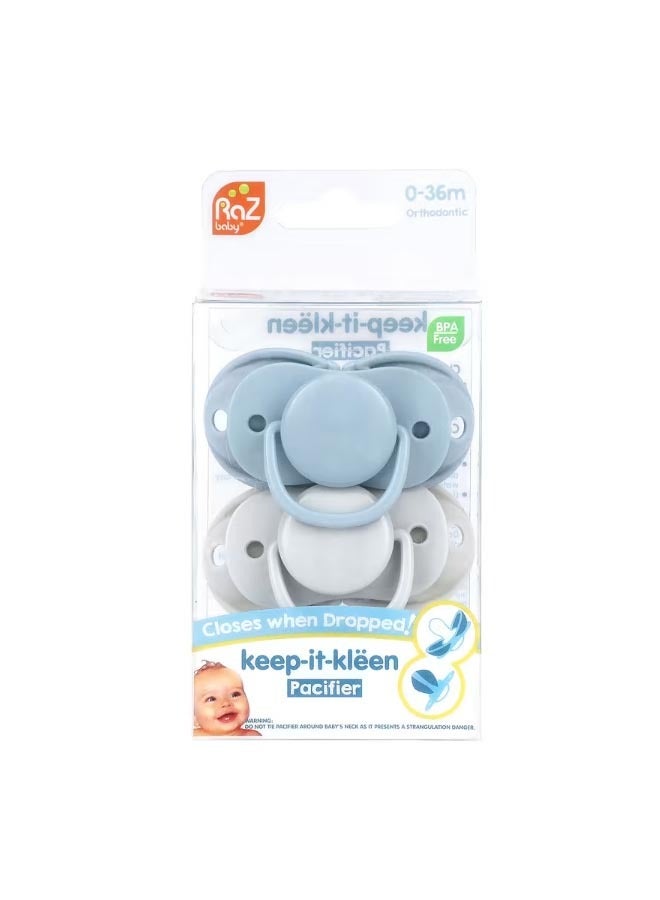 Keep It Kleen Pacifier 0 36m Blue and Gray 2 Pacifiers