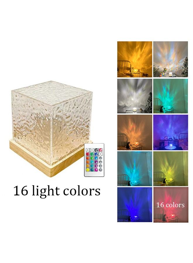 Crystal Lamp Water Ripple Projector Night Light Decoration Home Houses Bedroom Aesthetic Atmosphere