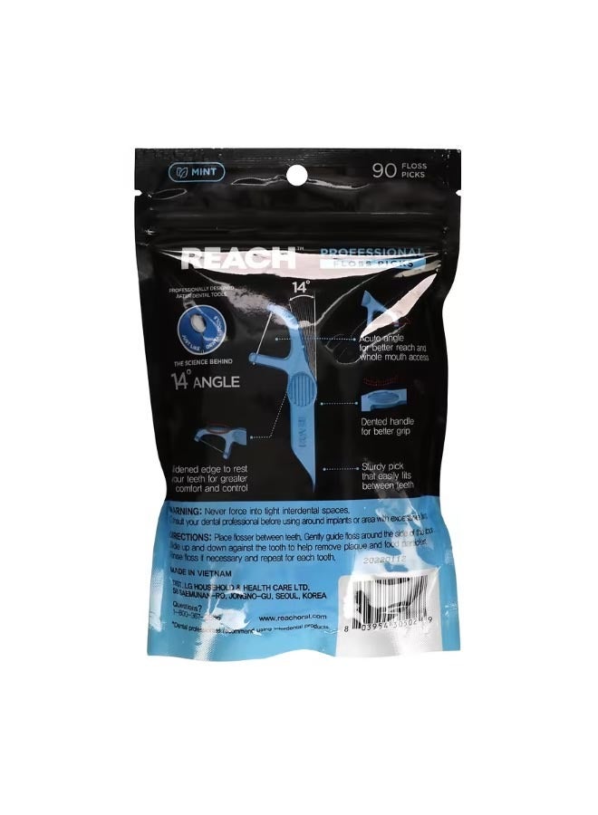 Professional Floss Picks Mint 90 Floss Picks