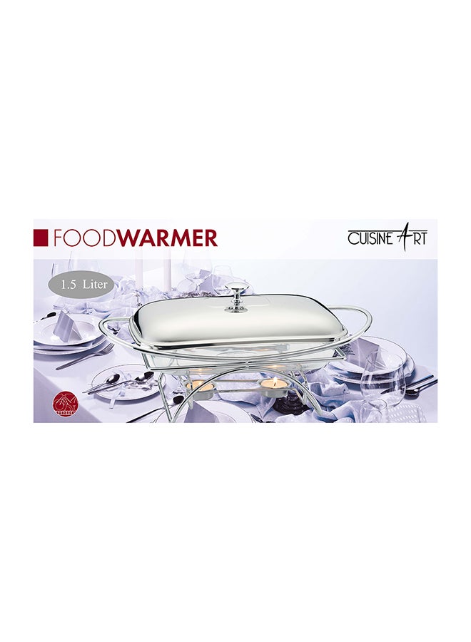 Cuisine Art Alore Stainless Steel Rectangular Food Warmer - 1.5-Liter Capacity - Compact and Stylish Food Warming Solution