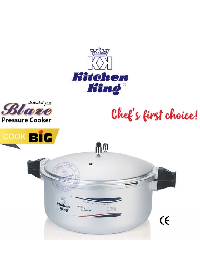 KitchenKing Blaze Anodized Pressure Cooker with Extra Gas Kit-Controlled Gas Release System-Pressure Indication Pin-Extra Safety Easy Opening & Heat Resistant Handle-Sizes 3 Ltr upto 60 Ltr