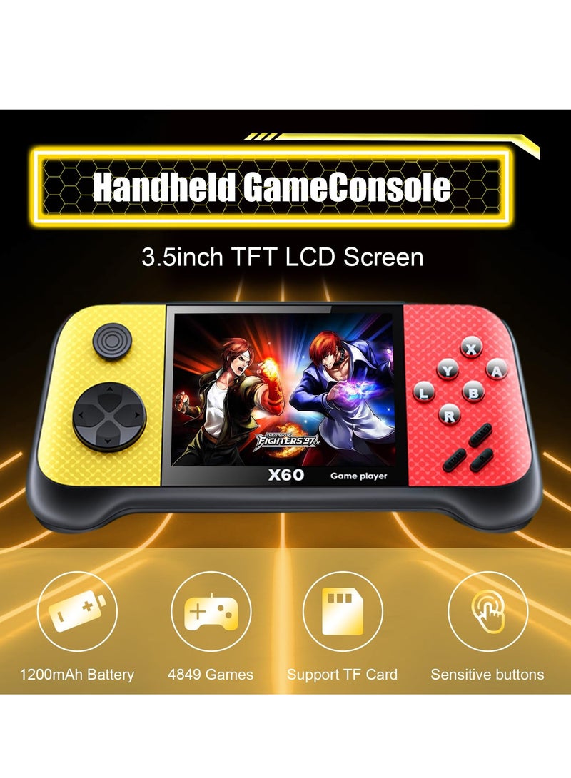 Handheld Game Console, Retro Game Console Built-in 4849 Classic Games, 3.5-inch TFT LCD Screen, 10 Emulators, MP3/MP4/Ebook - TV OUT - Portable Game Player with 2 Gamepads