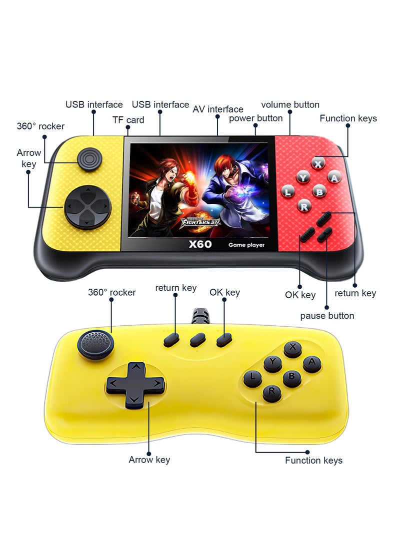 Handheld Game Console, Retro Game Console Built-in 4849 Classic Games, 3.5-inch TFT LCD Screen, 10 Emulators, MP3/MP4/Ebook - TV OUT - Portable Game Player with 2 Gamepads
