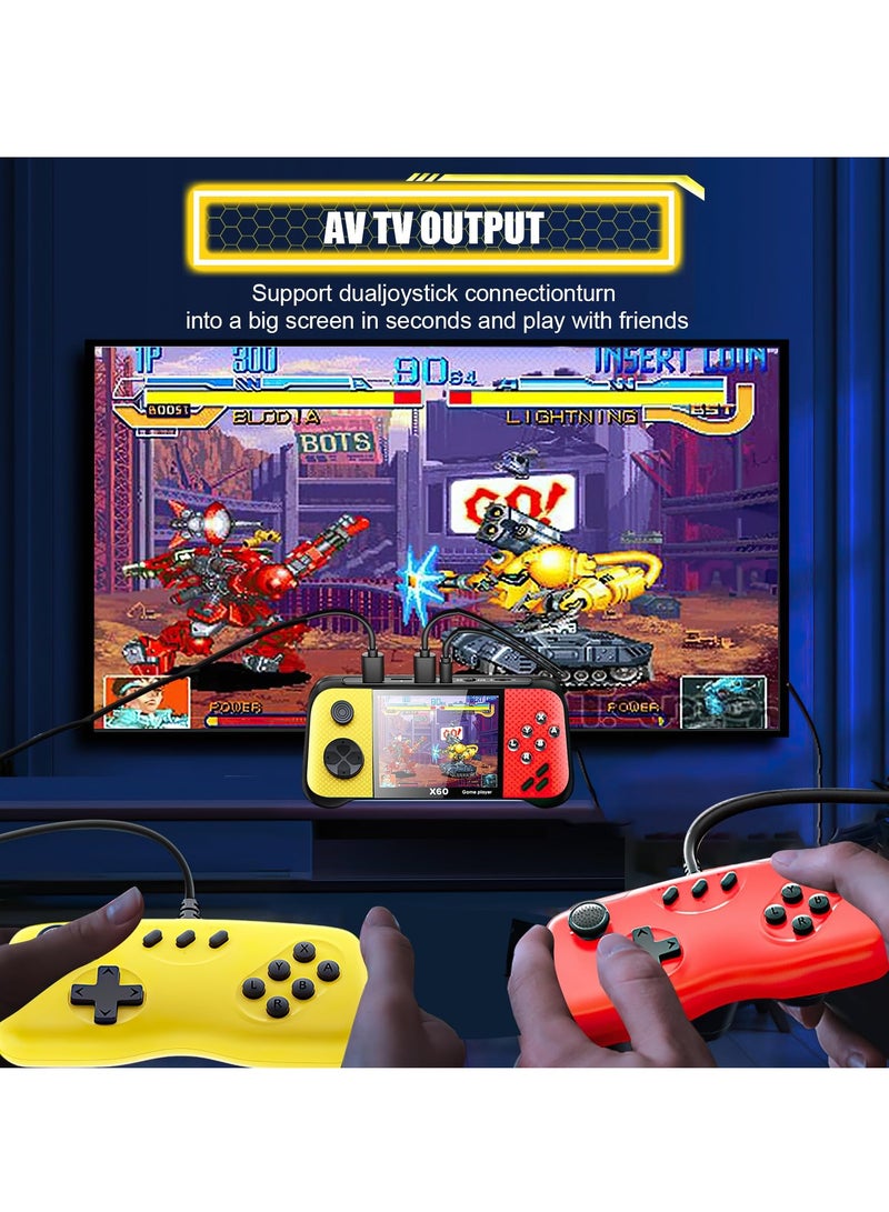 Handheld Game Console, Retro Game Console Built-in 4849 Classic Games, 3.5-inch TFT LCD Screen, 10 Emulators, MP3/MP4/Ebook - TV OUT - Portable Game Player with 2 Gamepads