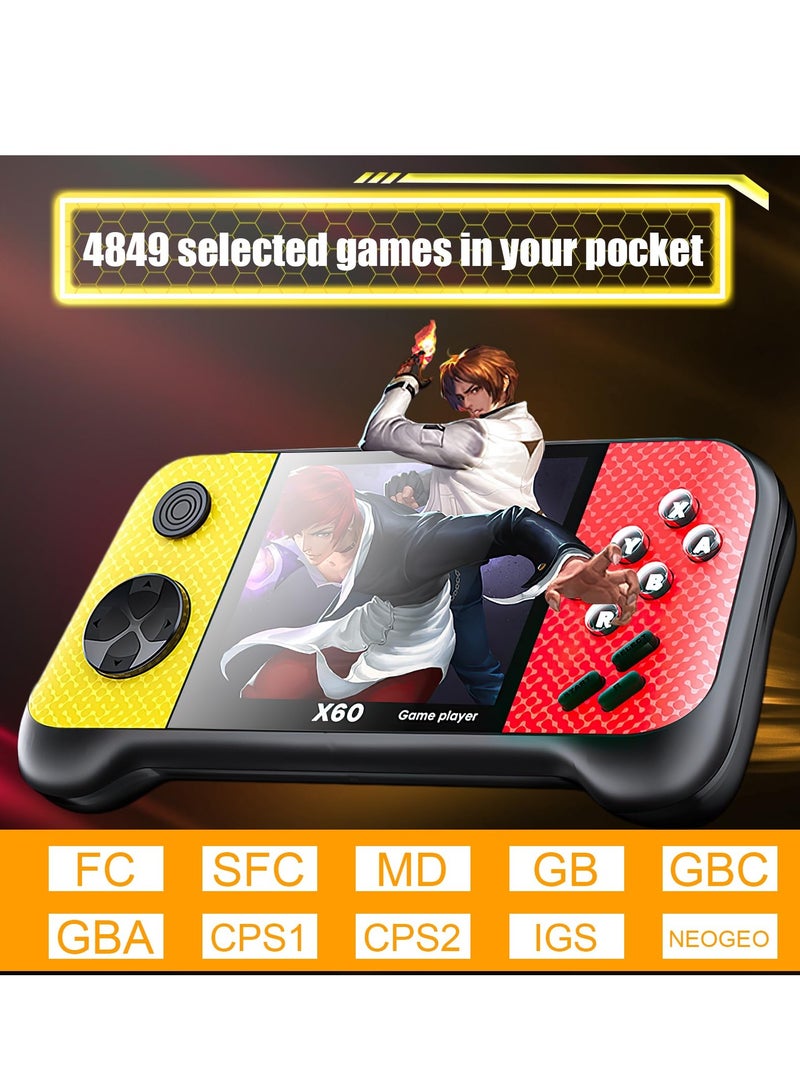 Handheld Game Console, Retro Game Console Built-in 4849 Classic Games, 3.5-inch TFT LCD Screen, 10 Emulators, MP3/MP4/Ebook - TV OUT - Portable Game Player with 2 Gamepads