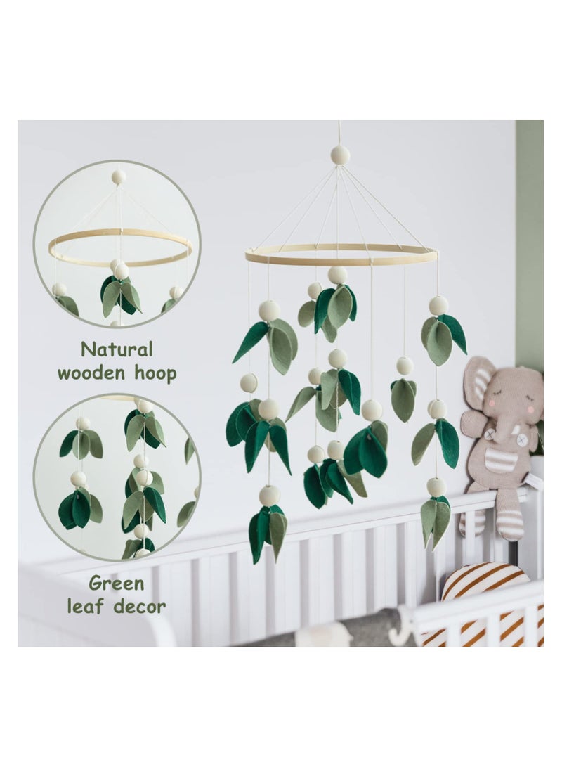Baby Nursery Mobiles, Forest Baby Mobile Green Leaf Mobile, Jungle Animals Baby Mobile Crib, for Crib Nursery Mobile, for Boys Girls Boho Nursery Decor Toy, Baby Shower for Infant