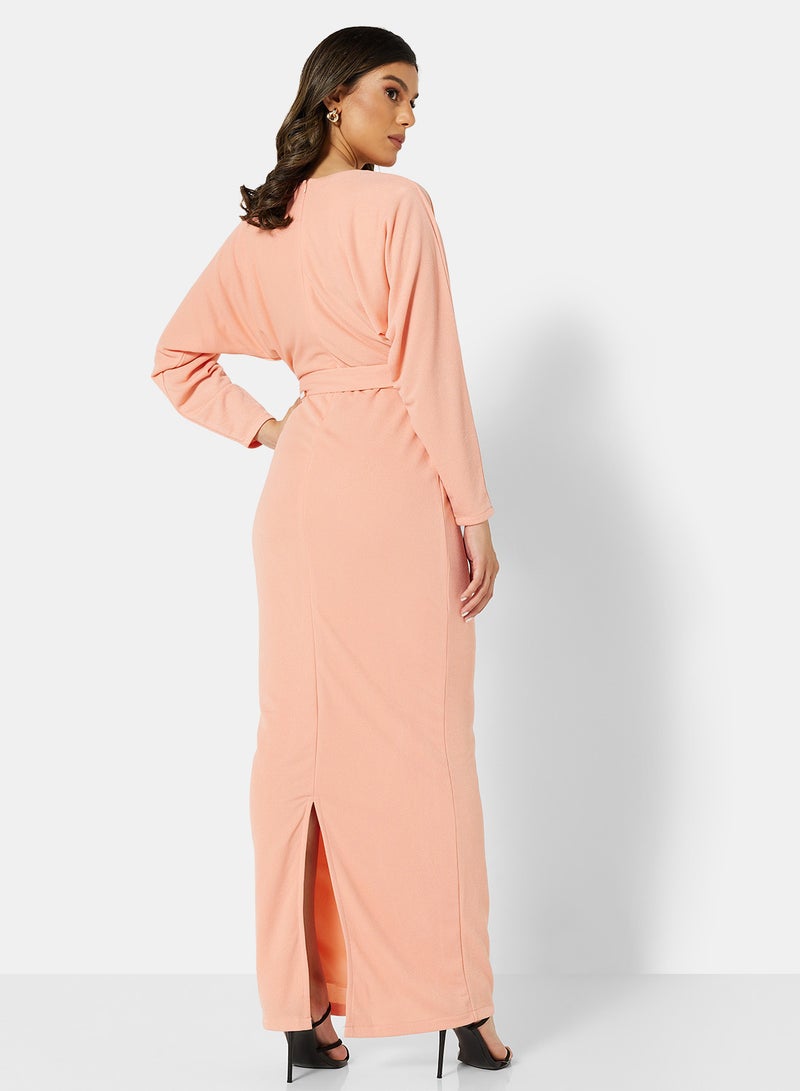 Belted Waist Dress Pink