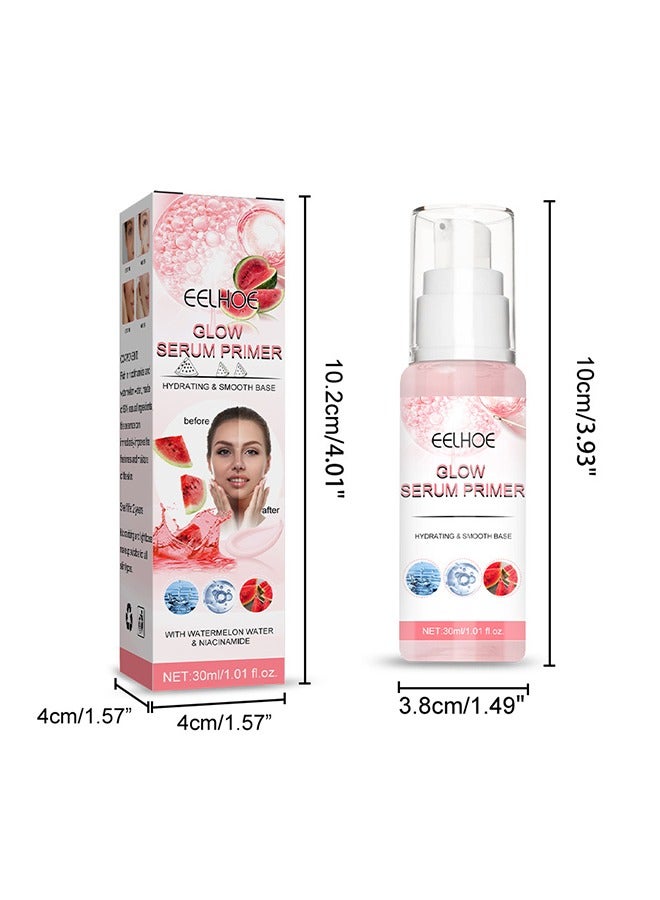 Glow Serum Primer, Glow Boosting Serum For Face Anti-Aging, Luminous Serum Essence Contains Nicotinamide And Watermelon Extract, Suitable For Moisturizing 30ml