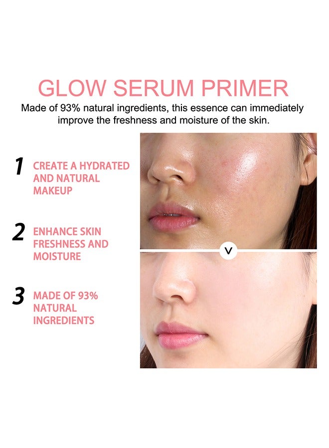 Glow Serum Primer, Glow Boosting Serum For Face Anti-Aging, Luminous Serum Essence Contains Nicotinamide And Watermelon Extract, Suitable For Moisturizing 30ml