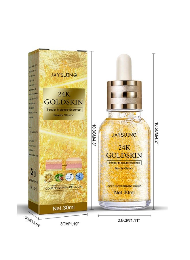 24K Gold Skin,Collagen Lifting Essence, Has The Effect Of Improving Fine Lines, Tightening The Skin, Brightening The Skin, Anti-Wrinkle Skin Repair Moisture Firming Lifting Serum 30ml