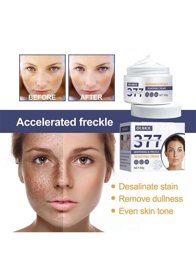 377 Whitening And Freckle Removing Cream, Higt Quanlity Facial Whitening And Light Spots Frost Lighten Spots Brighten Skin Refreshing And Easy To Absorb 50G