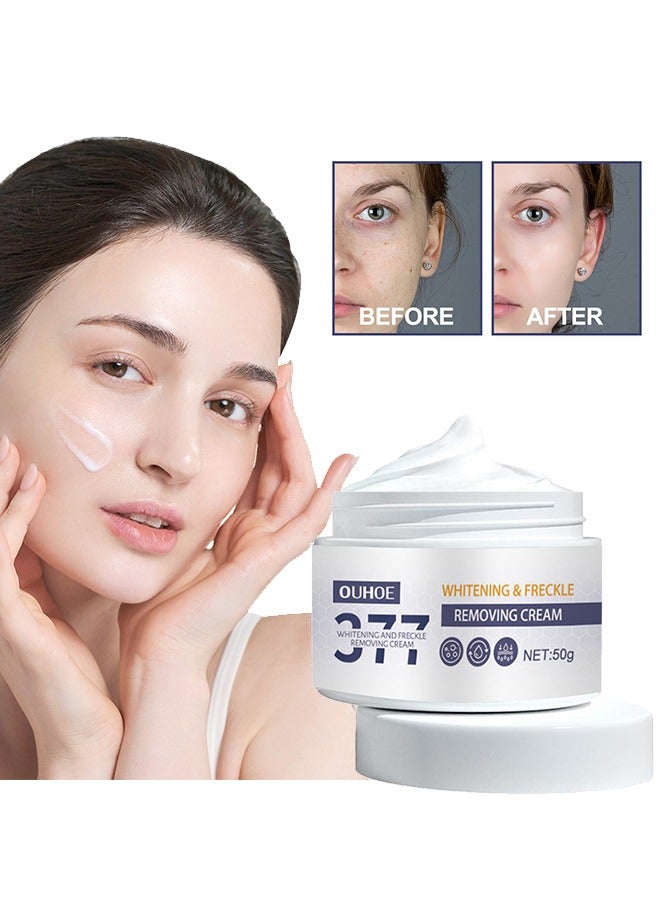 377 Whitening And Freckle Removing Cream, Higt Quanlity Facial Whitening And Light Spots Frost Lighten Spots Brighten Skin Refreshing And Easy To Absorb 50G
