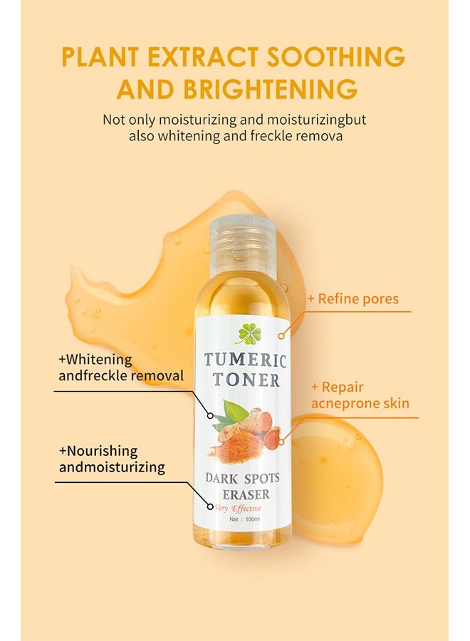 Turmeric Dark Spot Corrector Toner 100ML Facial Toner For Acne Prone Skin Dark Spot Remover For Face Hydrating Face Toner For Women Treatment 100ml