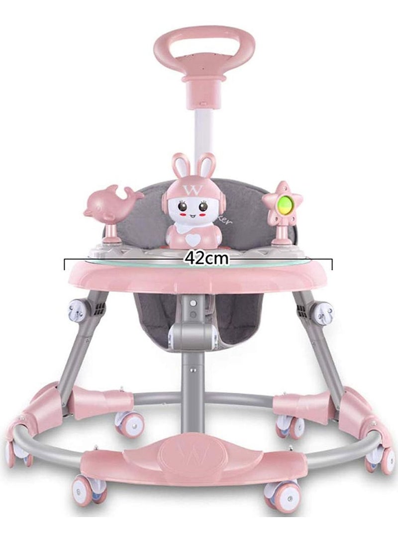 Baby walker multifunctional anti-rollover anti-O leg can sit folding 6-18 months male and female baby walker