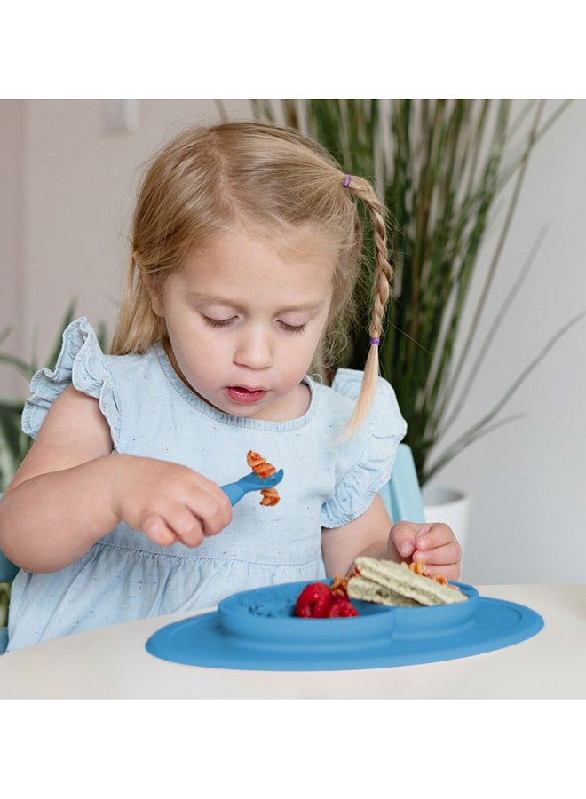 Baby Mini Fork And Spoon Set, Kids Cutlery Set With Case - 12M+ - Blue