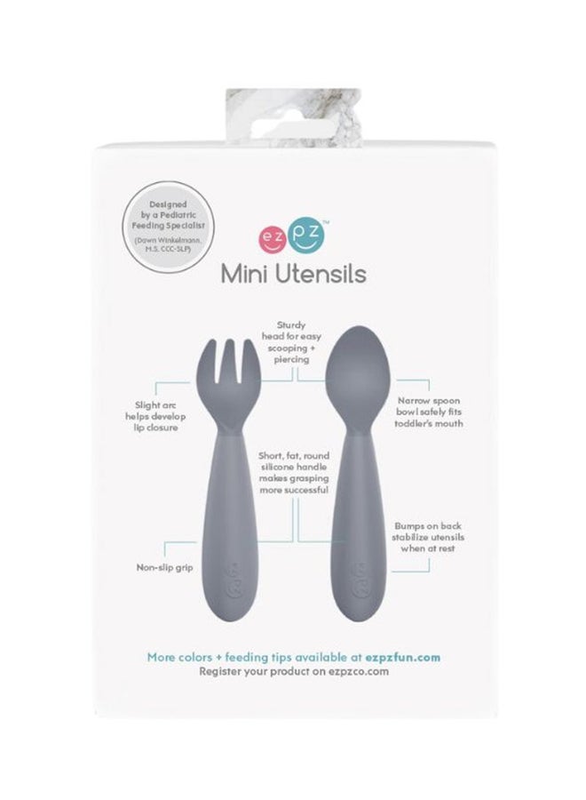 Mini Fork And Spoon Set, Kids Cutlery Set With Case, Pack -2 - Coral