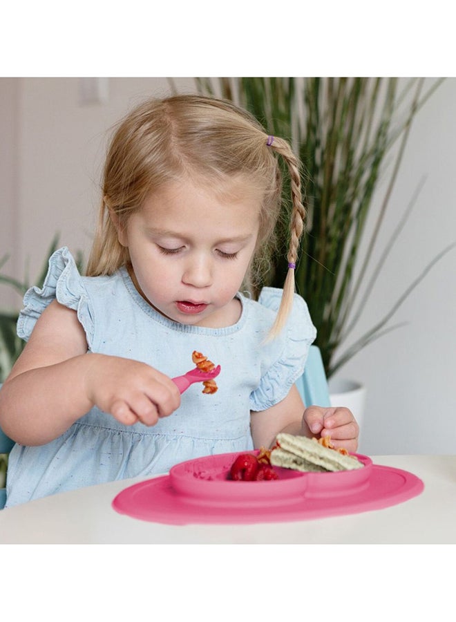 Baby Mini Fork And Spoon Set, Kids Cutlery Set With Case - 12M+ - Pink